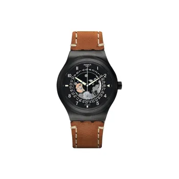 SWATCH Men 42mm Black Watch YIB402