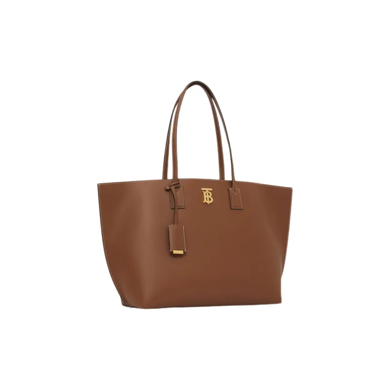 Burberry Leather Tote Bag Shopping Bag Handbag Shoulder Bag Women's Tan-2