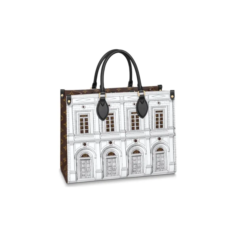 LOUIS VUITTON X Fornasetti Onthego Mm Black/White Calfskin-0