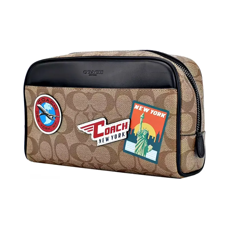 COACH Travel Kit Artificial Leather Toiletry Bags Clutches Regular Men's Dark Khaki-2