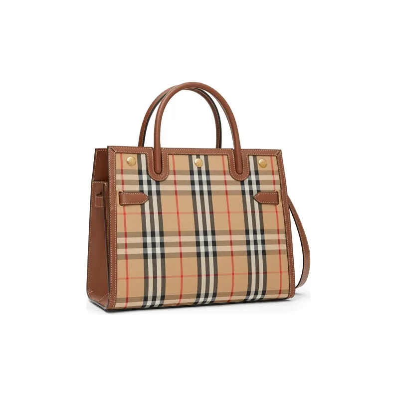 Burberry Vintage Cotton Handbag, Shoulder Bag, Crossbody Bag, Handbag Medium Size Women's Archive Beige-1