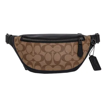 COACH Canvas With Leather Shoulder Bag Crossbody Bag Fanny Pack Mini Men's Brown