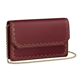 CARTIER GUIRLANDE Calfskin Shoulder Bag Crossbody Bag Women's Burgundy