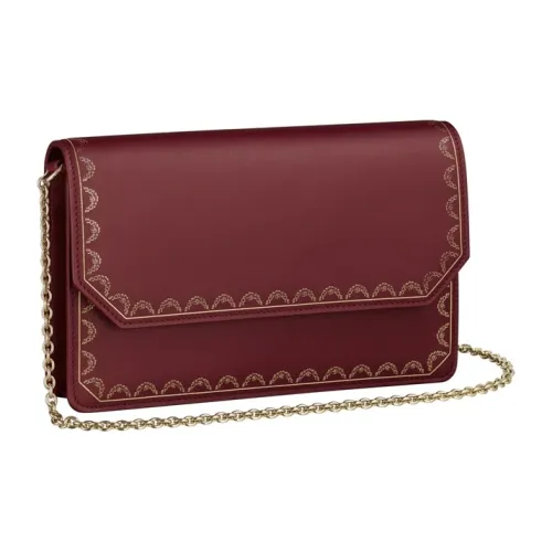 CARTIER GUIRLANDE Calfskin Shoulder Bag Crossbody Bag Women's Burgundy