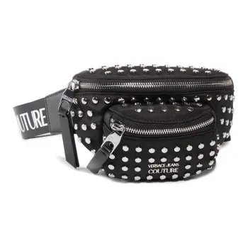 VERSACE JEANS COUTURE Polyester Crossbody Bag, Fanny Pack Unisex Black