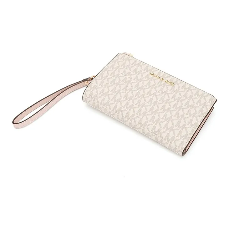 MICHAEL KORS Jet Set Travel Artificial Leather Clutch Envelope Bag Wallet Women's Ecru-2