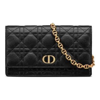 DIOR Caro Soft Cow Leather Fanny Pack, Clutch, Shoulder Bag, Crossbody Bag Women's Black