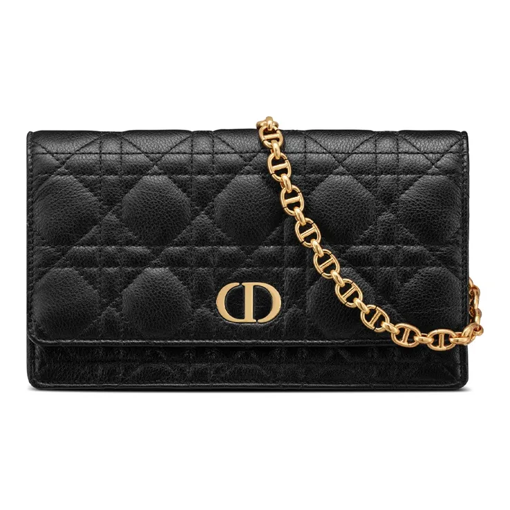 DIOR Caro Soft Cow Leather Fanny Pack, Clutch, Shoulder Bag, Crossbody Bag Women's Black-0