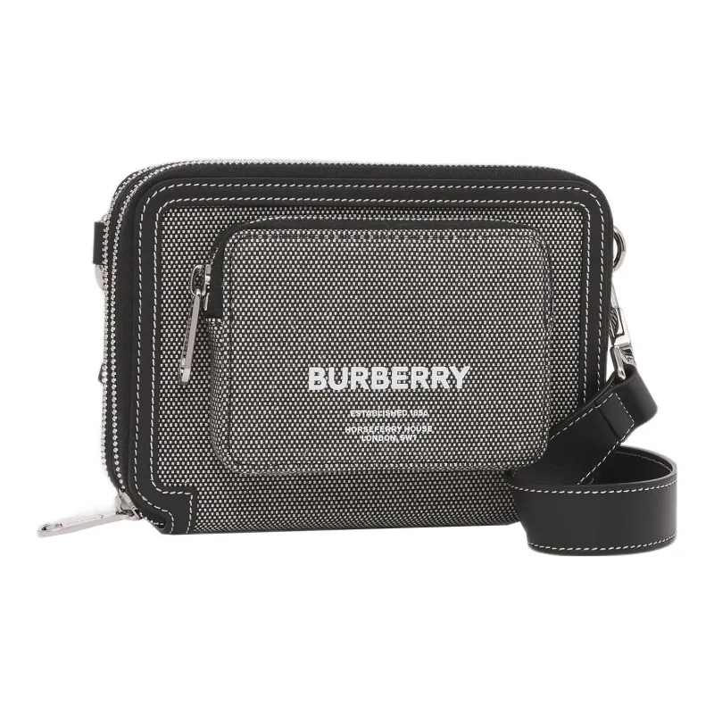 Burberry Cotton Canvas Messenger Bag Shoulder Bag Crossbody Bag Men's Gray-2