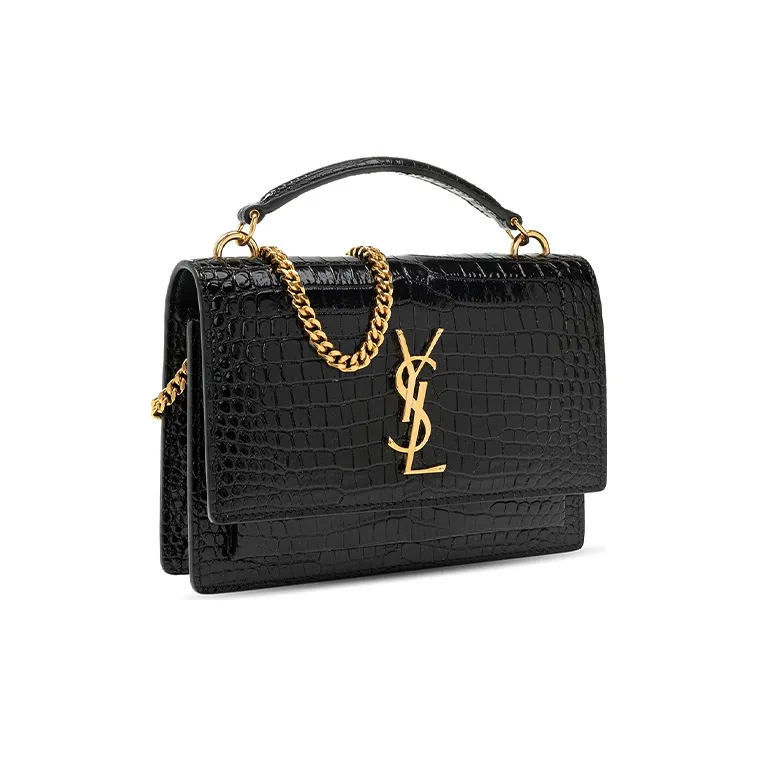SAINT LAURENT Sunset Chain Wallet Black-1