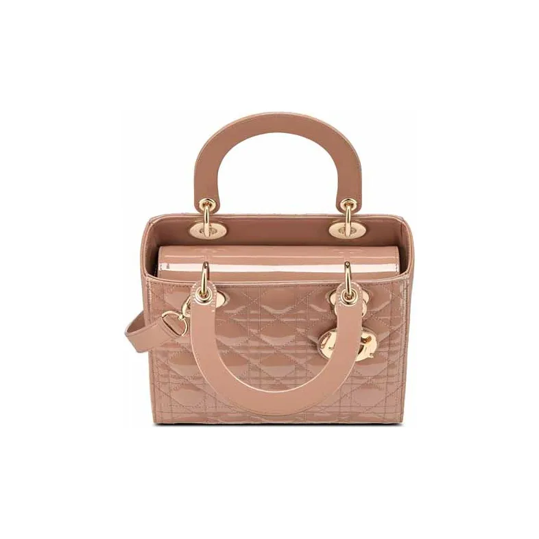 DIOR Lady Dior Cow Leather Daisie Bag Handbag Shoulder Bag Crossbody Bag Medium Size Women's Warm Taupe Gray-2