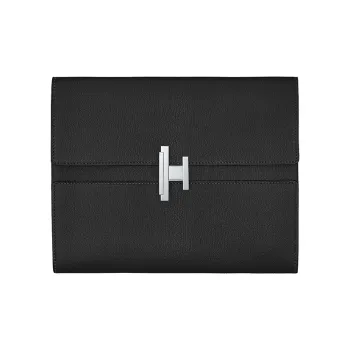HERMES Cinhetic Goatskin Clutch Regular Unisex Black