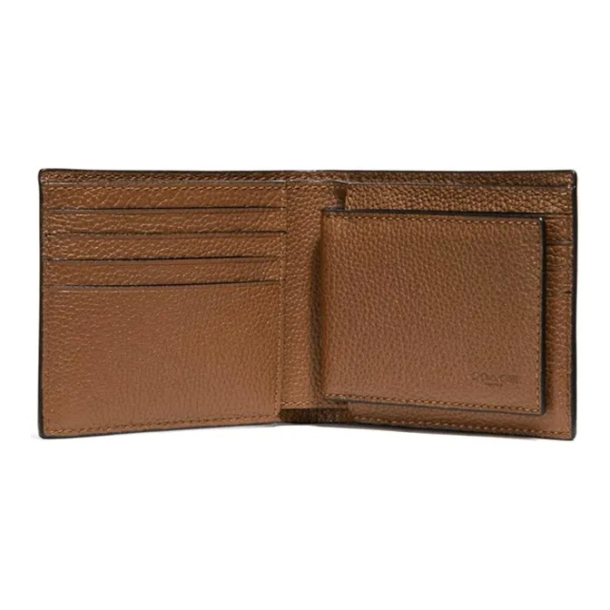 COACH 3 IN 1 Wallet Leather With Detachable Card Holder, Foldable Card Holder, Wallet Men's Brown-1