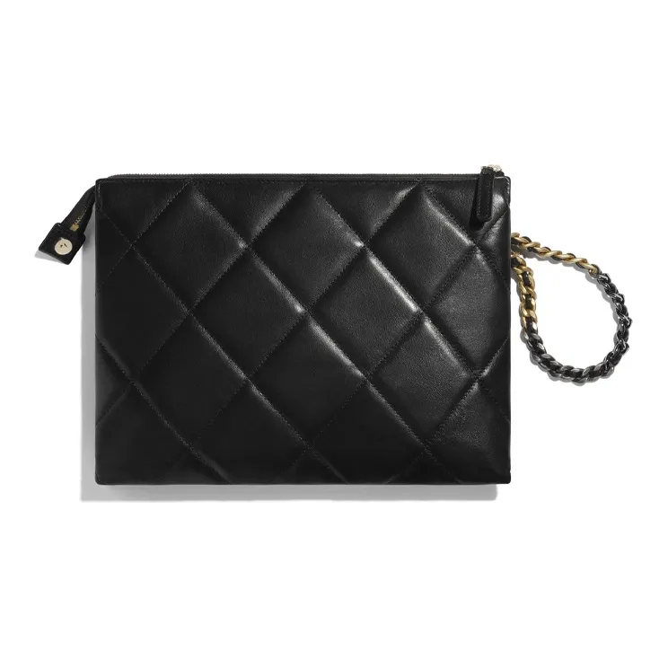CHANEL 19Bag Goatskin Clutch Women's Black-2