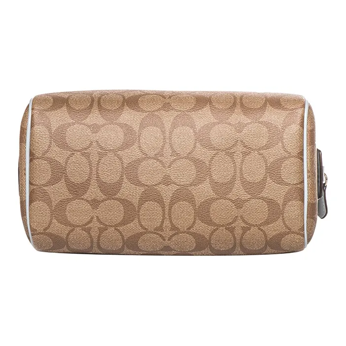 COACH Bennett PVC Boston Bag Handbag Crossbody Bag Medium Size Women's Khaki Light Blue-4