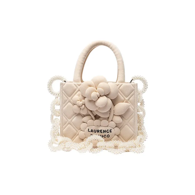 Laurence & Chico Cotton Tote Bag Shopping Bag Handbag Regular Women's Moss Green/Mist Blue/Mist Pink/Original-1