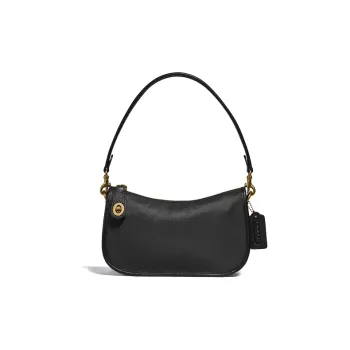COACH Nylon Shoulder Bag Crossbody Bag Mahjong Bag Medium Size Women's Black