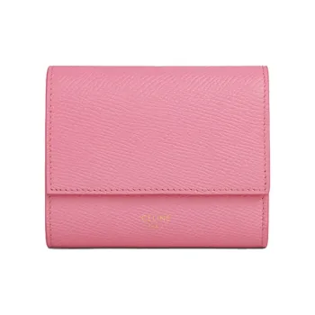 CELINE Grain Cow Leather Small Leather Goods Wallet Trumpets Women's Candy/Pink