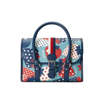 GUCCI Canvas With Leather Kids' Handbag Kids' Light Blue/Red