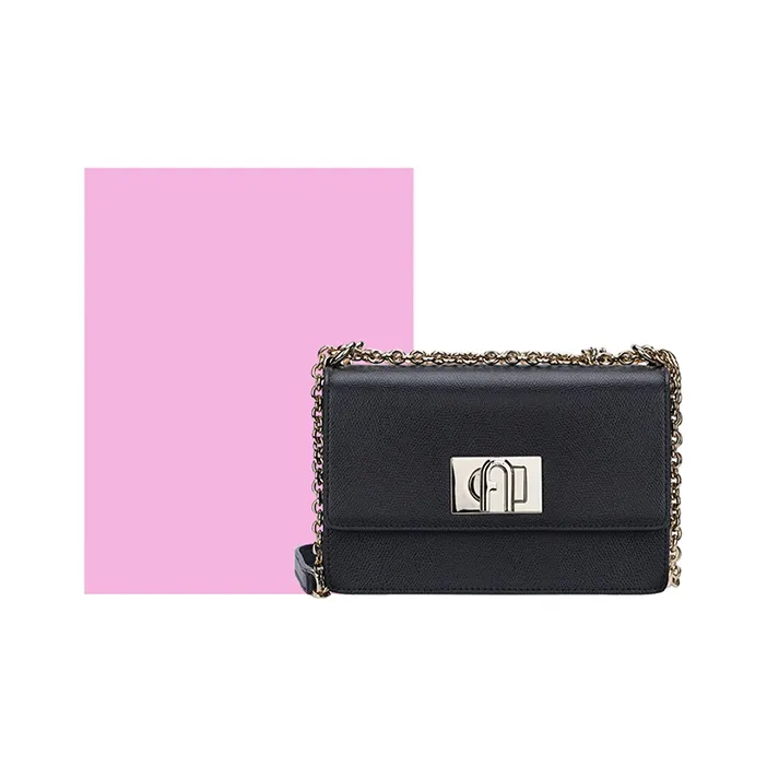 Furla Leather Crossbody Bag, Shoulder Bag Mini Women's Black-4