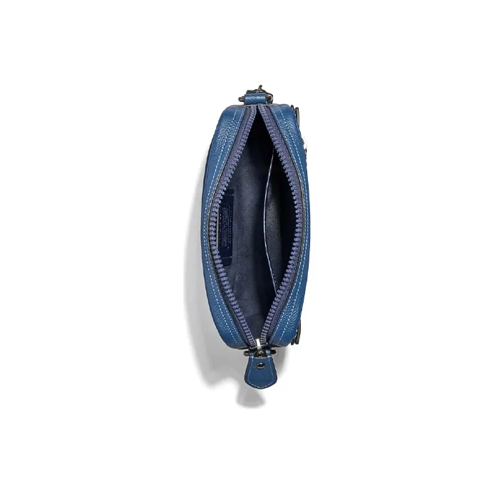 COACH Academy Canvas With Leather Camera Bag, Shoulder Bag, Crossbody Bag Medium Size Men's Denim Blue-2