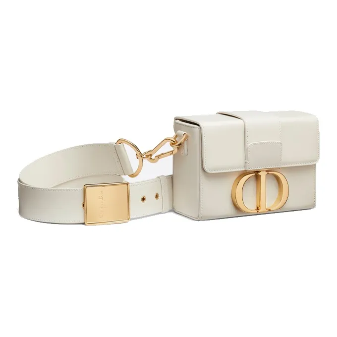 DIOR 30 Montaigne Cow Leather Box Bag, Crossbody Bag, Shoulder Bag Women's Milk White-3