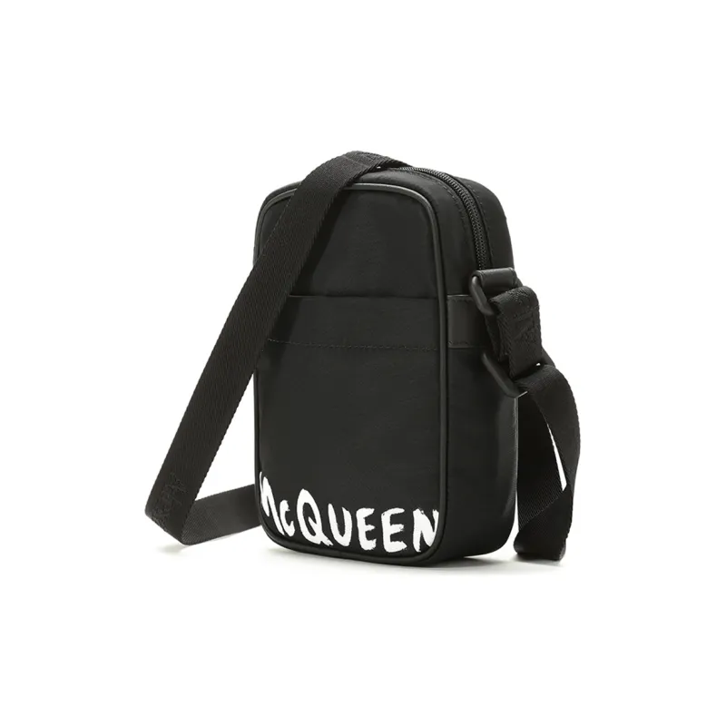 Alexander McQueen Fabric Messenger Bag, Crossbody Bag, Shoulder Bag Men's Black-1