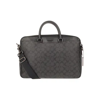 COACH Beckett Leather Laptop Bag, Briefcase, Shoulder Bag, Crossbody Bag, Handbag Large Size Men's Black