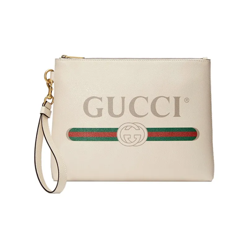 GUCCI Leather Clutch Unisex White-0