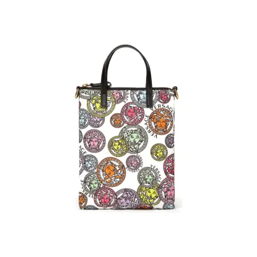 FANSIZHE Fabric With Cow Leather tote Dusy Bag, Shopping Bag, Shoulder Bag, Crossbody Bag, Handbag Mini Women's White