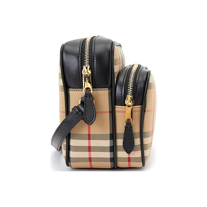 Burberry Medium Vintage Check And Leather Camera Bag Archive Beige-2