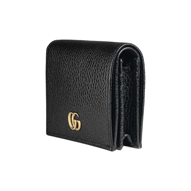 GUCCI GG Marmont Leather Wallets Card Holders Women's Black-1