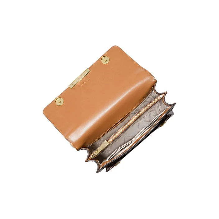 MICHAEL KORS Jade Cow Leather Shoulder Bag, Crossbody Bag Tubas Women's Acorn Brown-2