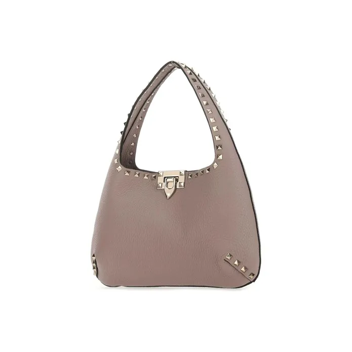 Valentino Grained Leather One Shoulder Handbags Women's Beige-1