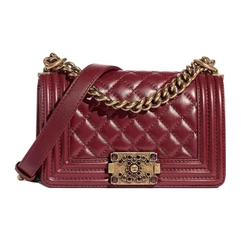 CHANEL Cow Leather Flap Bag Shoulder Bag Trumpets Women's Burgundy