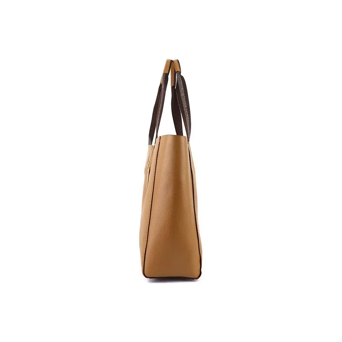 COACH Derby Cow Leather Tote Bag Shopping Bag Handbag Shoulder Bag Large Size Women's Brown-1