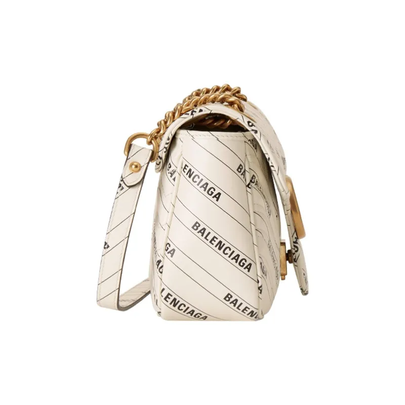 GUCCI Balenciaga Paris Collaboration GG Marmont Leather Shoulder Bag, Crossbody Bag Trumpets Women's White-2