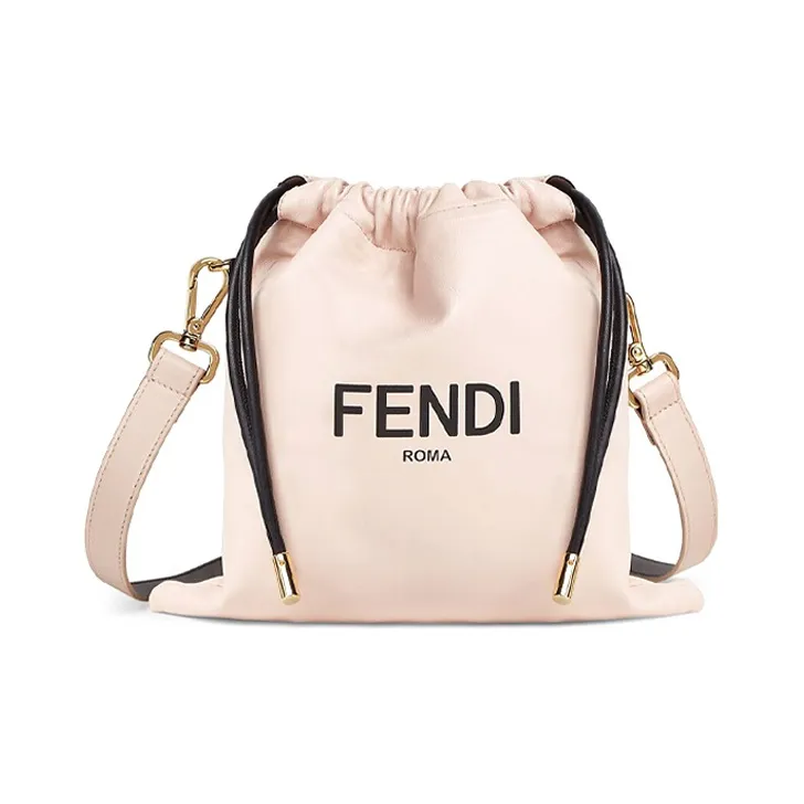 FENDI Nappa Leather Clutch Handbag Shoulder Bag Small Size Women's Pink-0