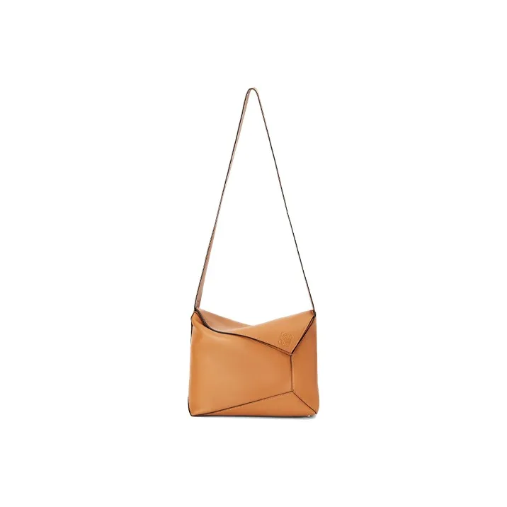 LOEWE Puzzle Napa Calf Leather Handbag Shoulder Bags Men's Camel-1