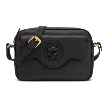 VERSACE La Medusa Cow Leather Camera Bag Shoulder Bag Crossbody Bag Regular Women's Black