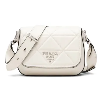PRADA Spectrum Leather Crossbody Bags Shoulder Bags Women's Chalk White