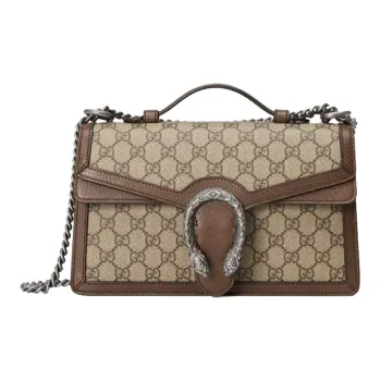 GUCCI Dionysus Canvas With Leather Handbag, Shoulder Bag, Crossbody Bag Women's Ebony/Brown