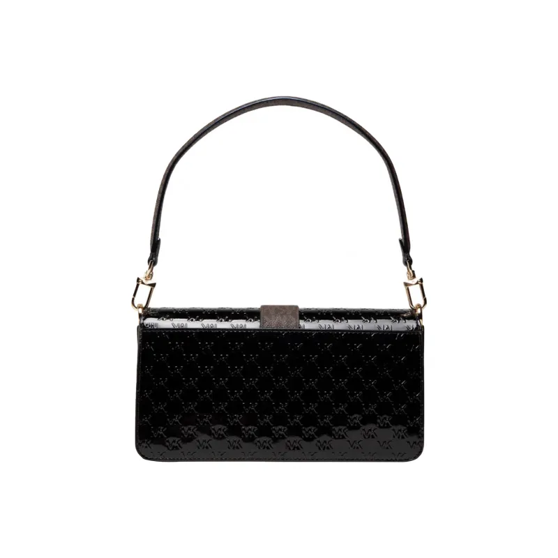 MICHAEL KORS Greenwich Patent Leather Shoulder Bag Women's Black-4