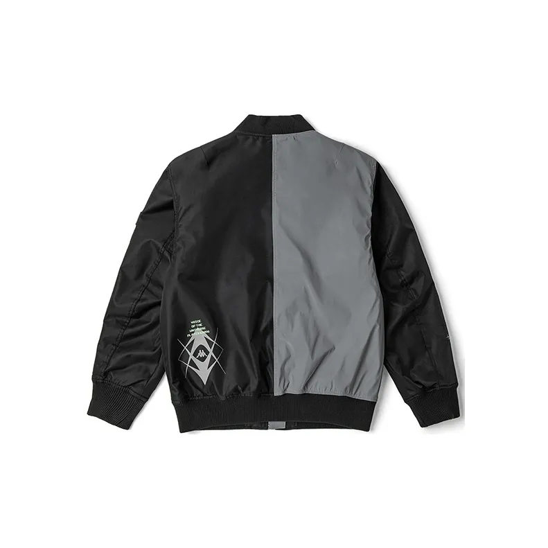 Kappa Colorblock Baseball Collar Puffer Jacket Unisex Black-1