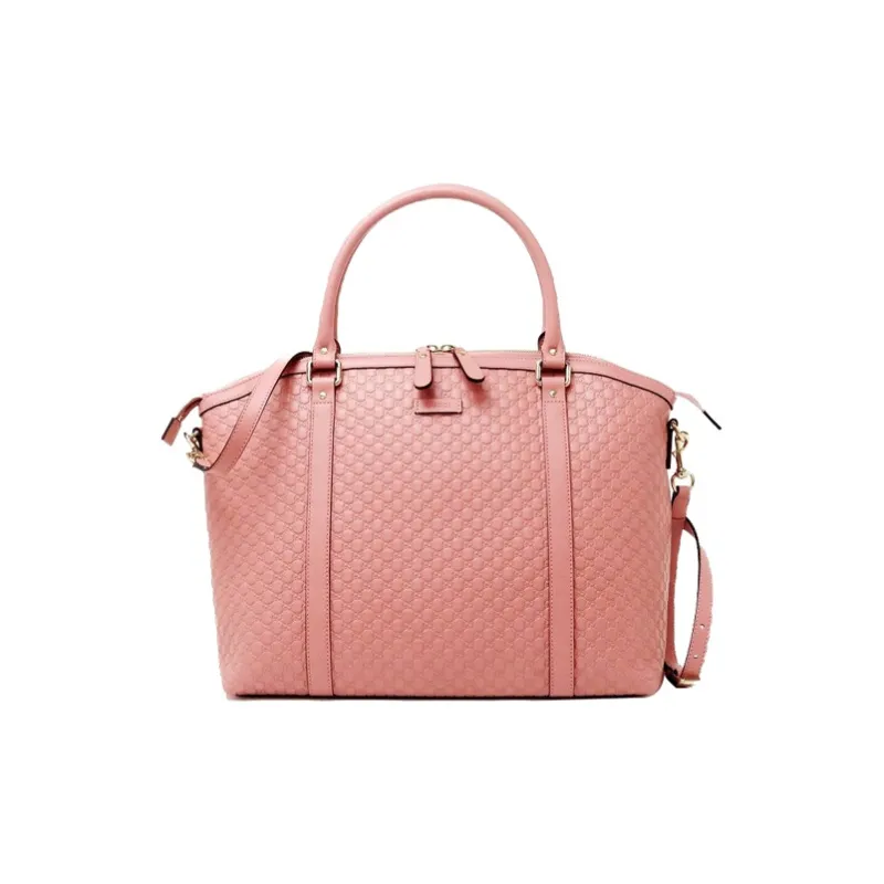 GUCCI Cow Leather Shoulder Bag Crossbody Bag Handbag Large Size Women's Pink-0