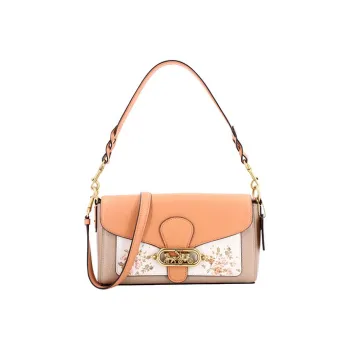 COACH Jade PVC Shoulder Bag Handbag Shoulder Bag Crossbody Bag Medium Size Women's Khaki & Light Orange