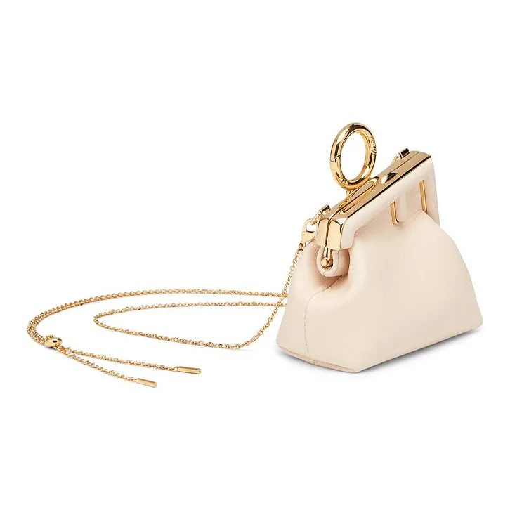 FENDI Fendi First Sheepskin Earphone Case Shoulder Bag Crossbody Bag Extra Mini Women's Pink-1