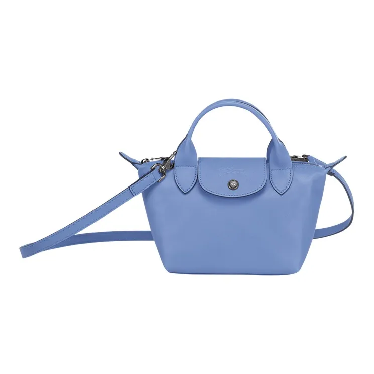 LONGCHAMP Le Pliage Cuir Sheepskin Dumpling Bag Shoulder Bag Crossbody Bag Handbag Mini Women's Blue-0