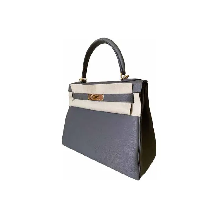 HERMES Kelly Togo Calfskin Kelly Bag Handbags Regular Women's 8F Grisétain Tin Gray-1