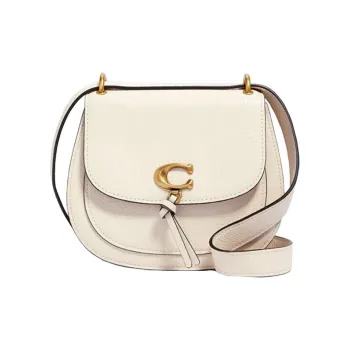 COACH Remi Leather Crossbody Bag, Saddle Bag, Shoulder Bag Small Size Women's White